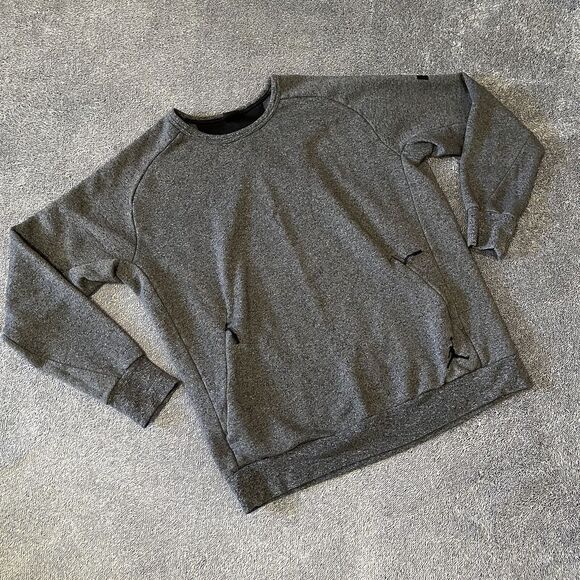 Nike Mens Air Jordan Dark Heather Gray Long Sleeve Sweatshirt Size XXL W/Pockets - Picture 2 of 8